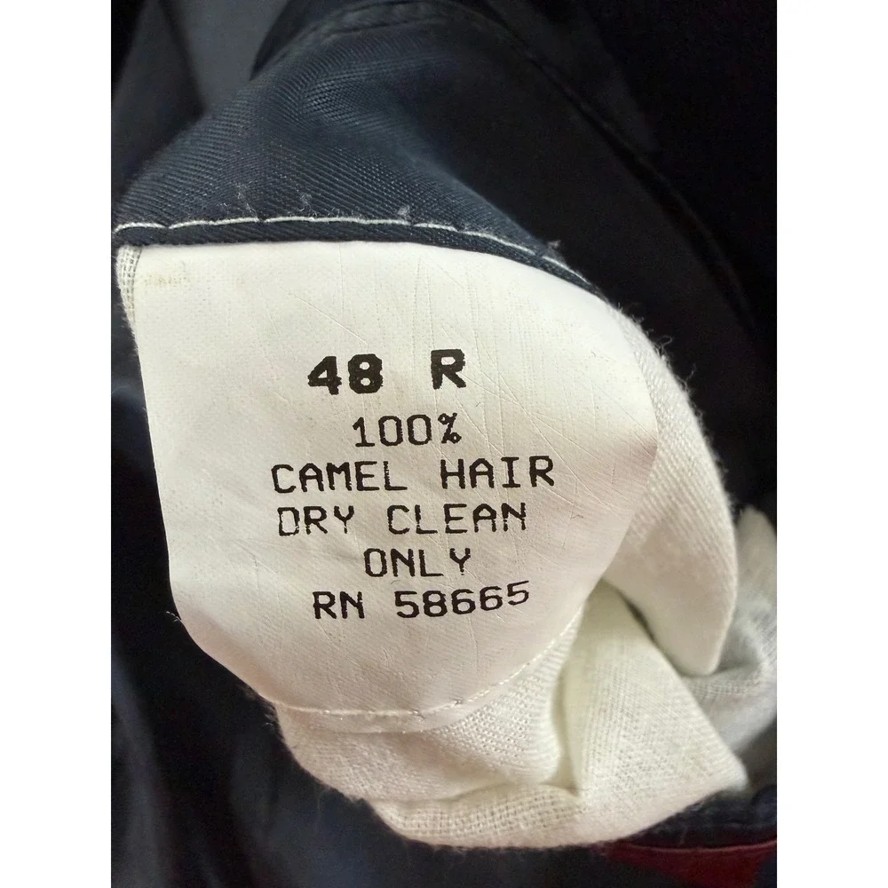 Nordstrom Loro Piana CamelHair Blazer Mens 48R Navy Blue Sport Coat USA Made EUC